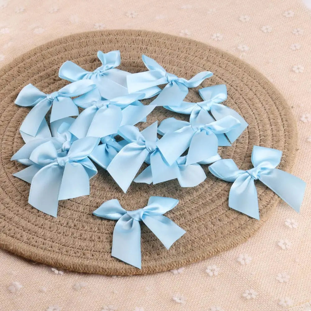 Colorful Satin Ribbon Bows – Small Polyester Wedding Bow Flowers for DIY Crafts & Decoration (100 pcs)