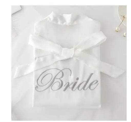 Floral Kimono Bridesmaid Robe | Short Satin Bridal Dressing Gown
