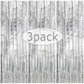 3-Pack Metallic Foil Tinsel Fringe Curtains | Glitter Party Backdrop for Bachelorette, Bridal Shower & Wedding Décor