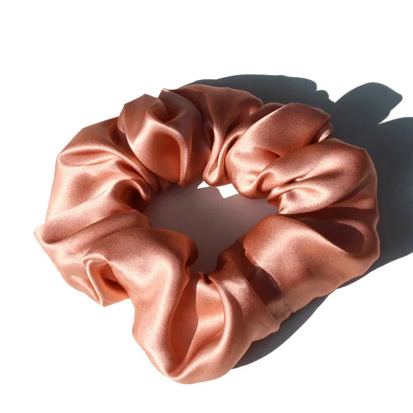 100% Mulberry Silk Hair Scrunchies — Soft Elastic Ponytail Holders for Women