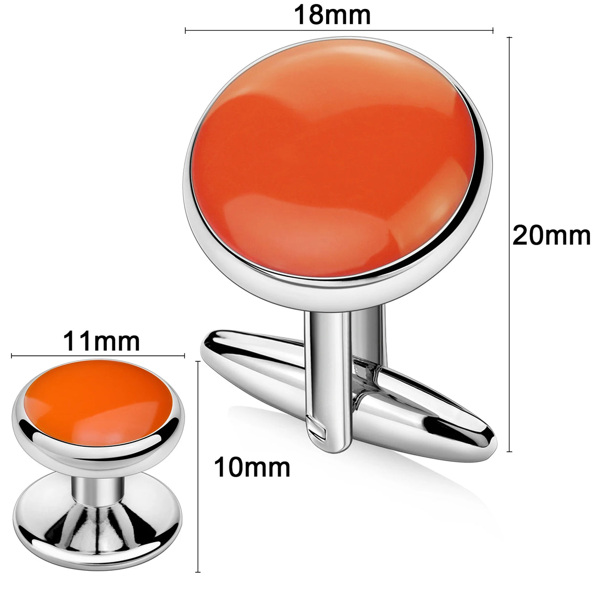 HAWSON Men’s Cufflinks & Tuxedo Studs Set – Black & Silver Wedding Formal Accessories