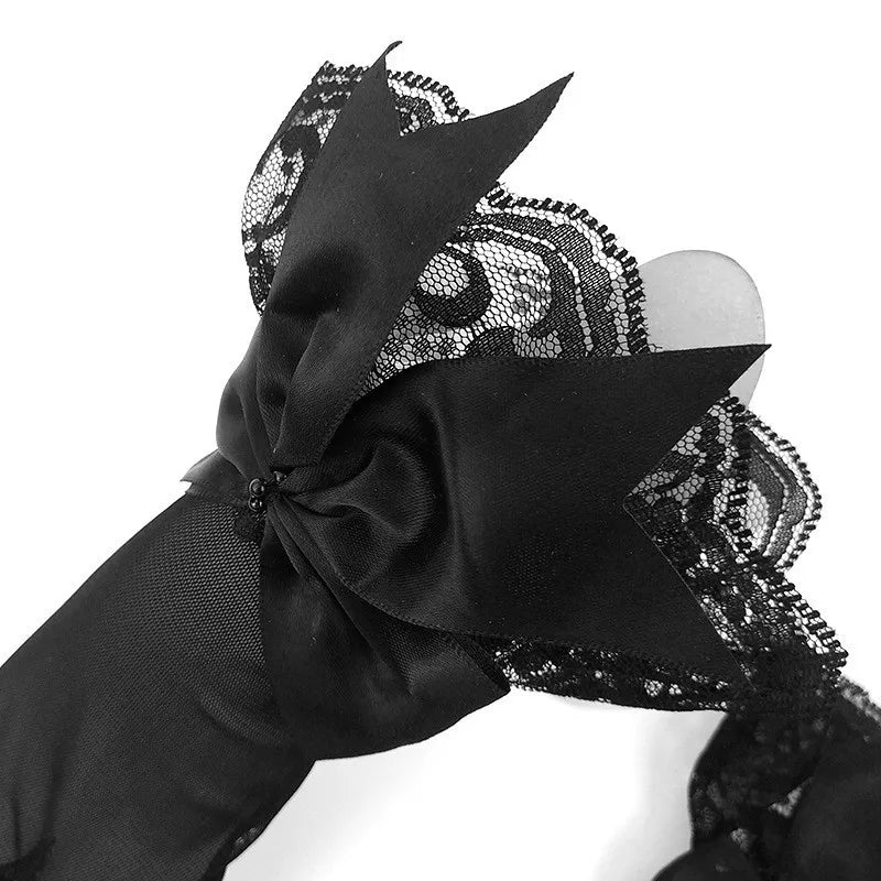 Women's Satin Lace Bow Bridal Gloves – Wrist Length | Wedding & Party Accessory
