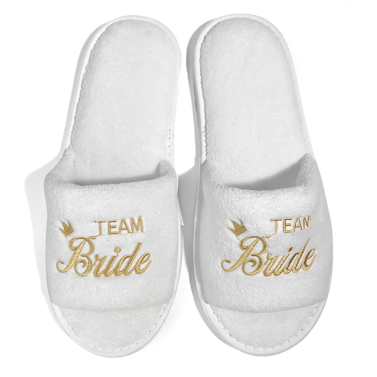 Bridal Party Slippers – Open-Toe Slide-On Wedding Shoes for Bride & Bridesmaids
