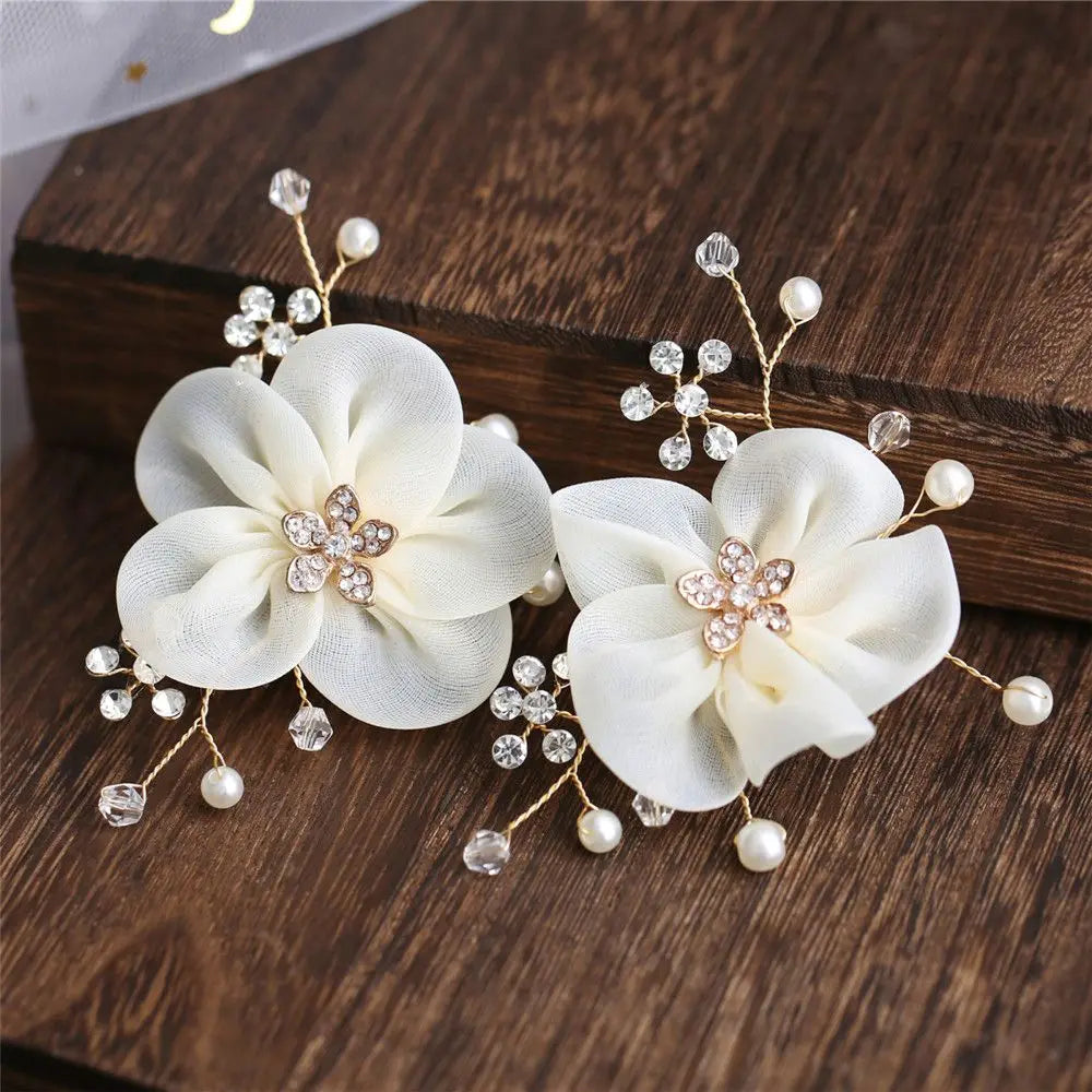 Rhinestone & Pearl Bridal Shoe Clips – Elegant Wedding Shoe Decoration (1 Pair)