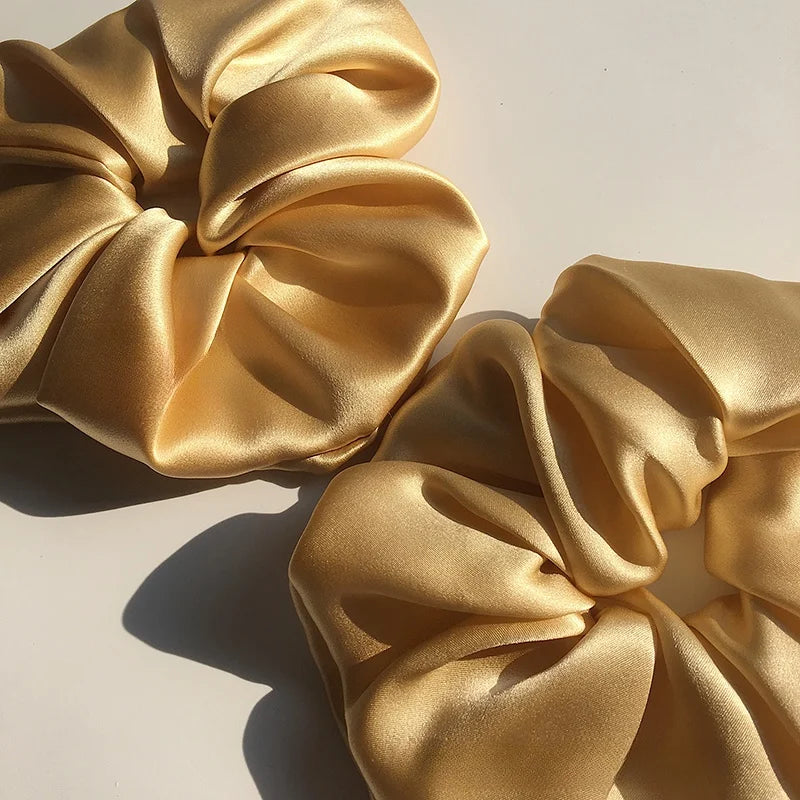 Luxury 100% Mulberry Silk Scrunchies — Hair Ties for Women