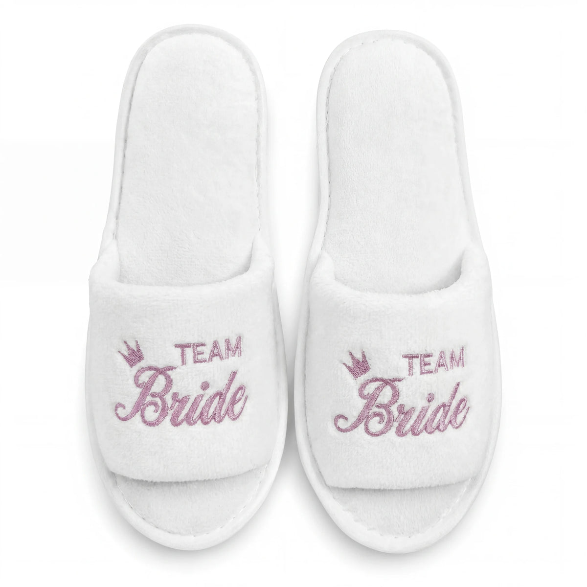 Bridal Party Slippers – Open-Toe Slide-On Wedding Shoes for Bride & Bridesmaids