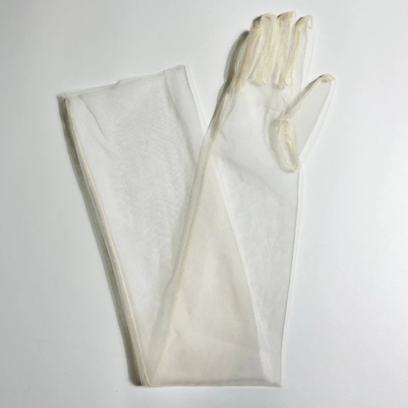 Women's Long Sheer Tulle Bridal Gloves – Elbow Length | Multiple Colors
