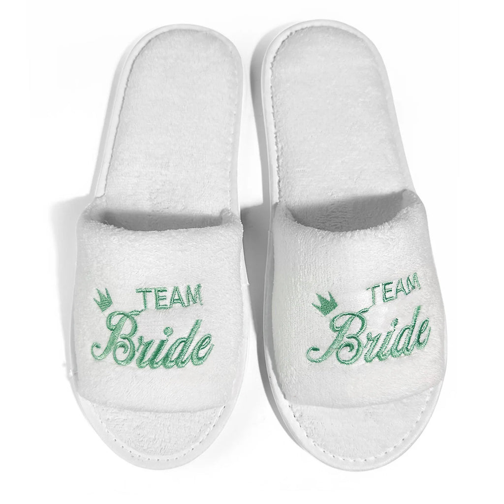 Bridal Party Slippers – Open-Toe Slide-On Wedding Shoes for Bride & Bridesmaids