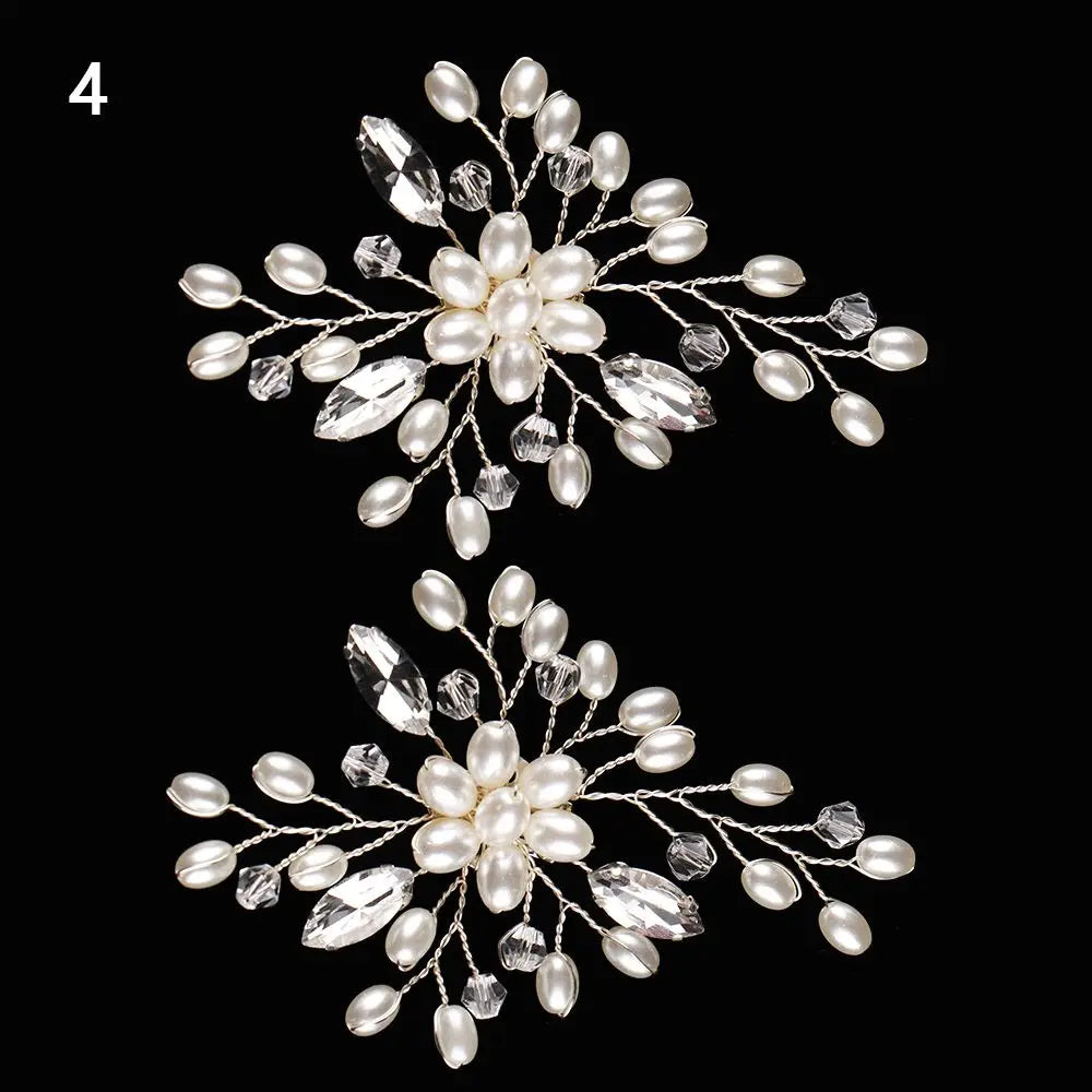 Rhinestone & Pearl Bridal Shoe Clips – Elegant Wedding Shoe Decoration (1 Pair)