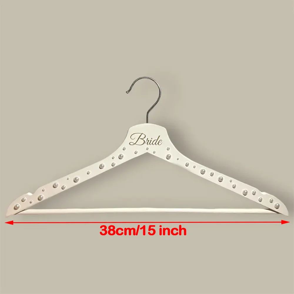 Pearl “Bride” Wooden Wedding Dress Hanger – Bridal Shower & Getting Ready Gift