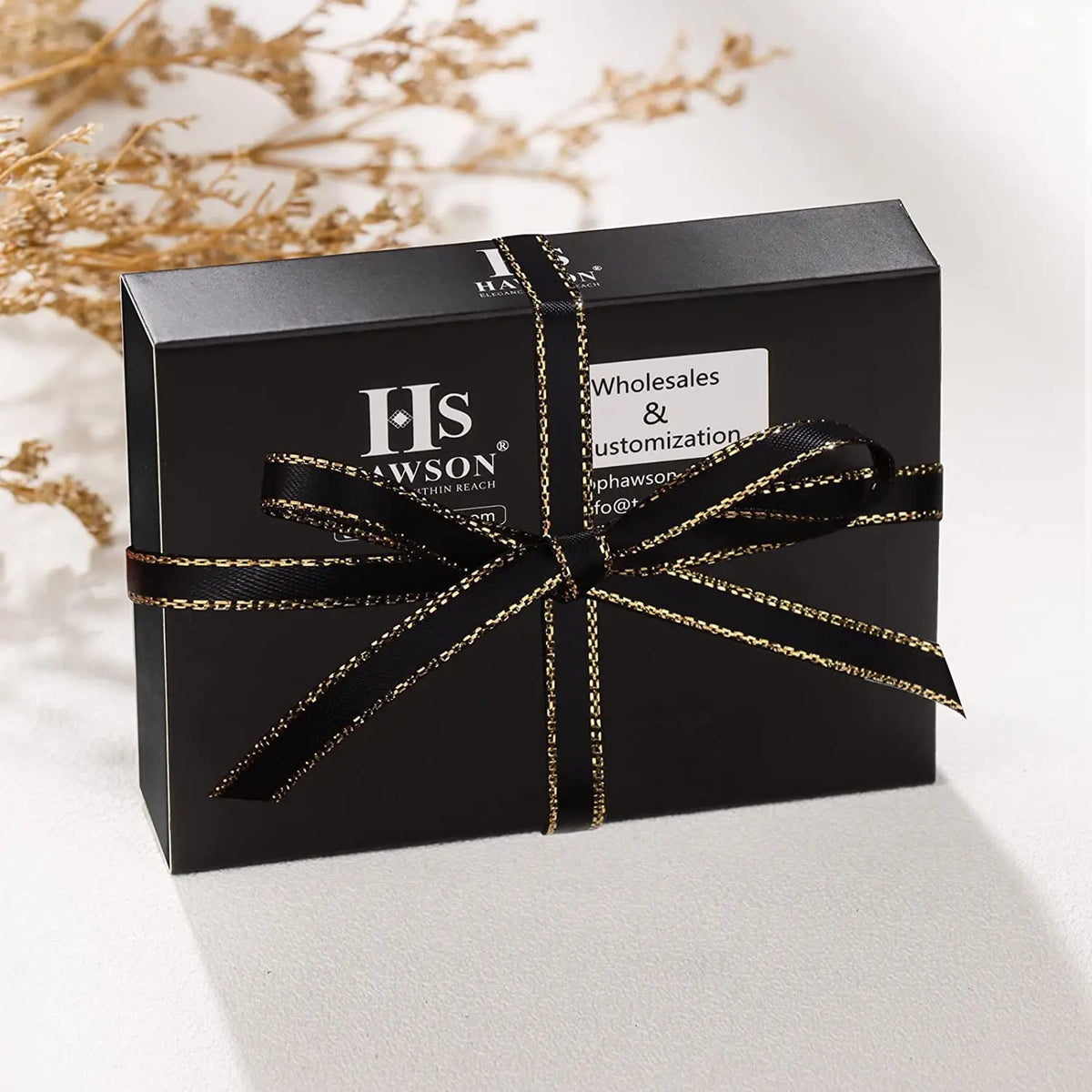 HAWSON Men’s Cufflinks & Tuxedo Studs Set – Black & Silver Wedding Formal Accessories