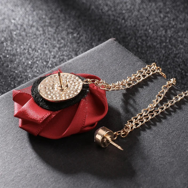 Handmade Rose Flower Brooch Lapel Pin – Groom & Groomsmen Wedding Suit Accessory