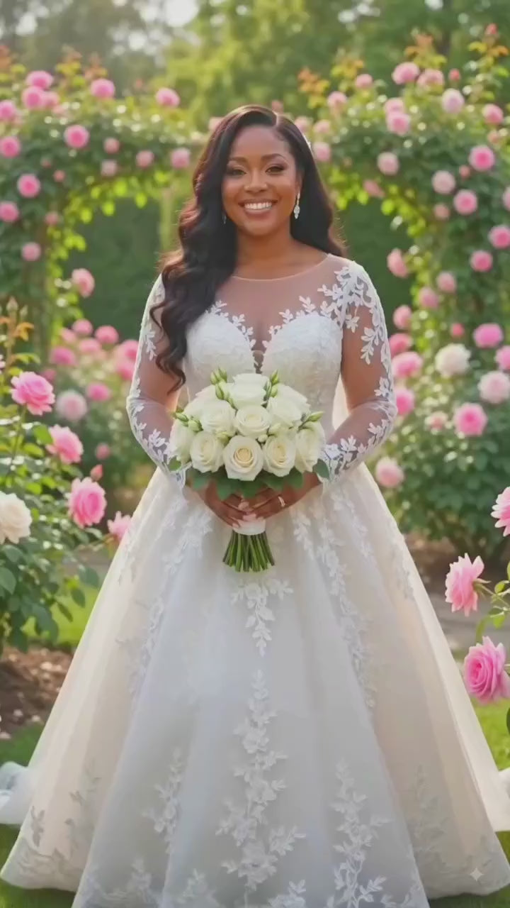 Elegant Long Sleeves Wedding Gown