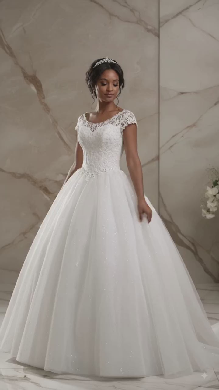 White Plus Size Lace Wedding Gown