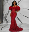 Off-the-Shoulder Ruffle Mermaid Gown – Made to Order