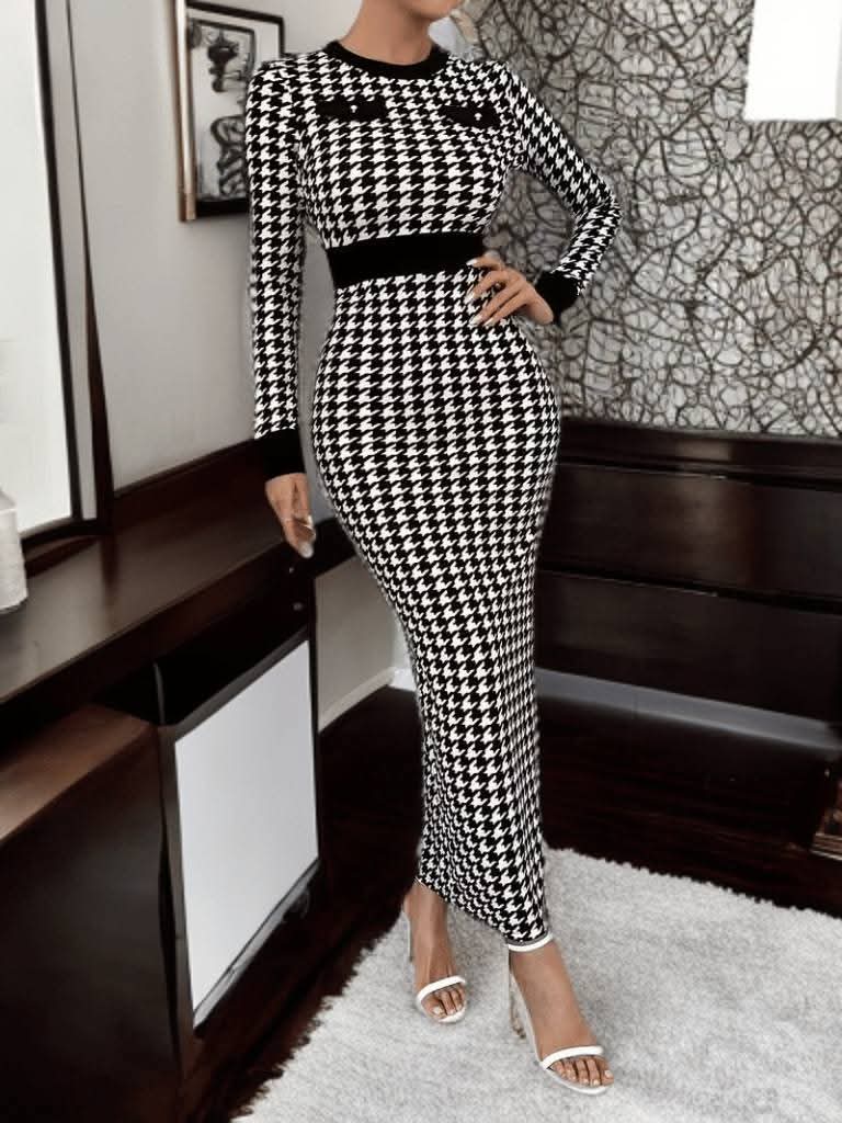 Houndstooth Maxy Dress