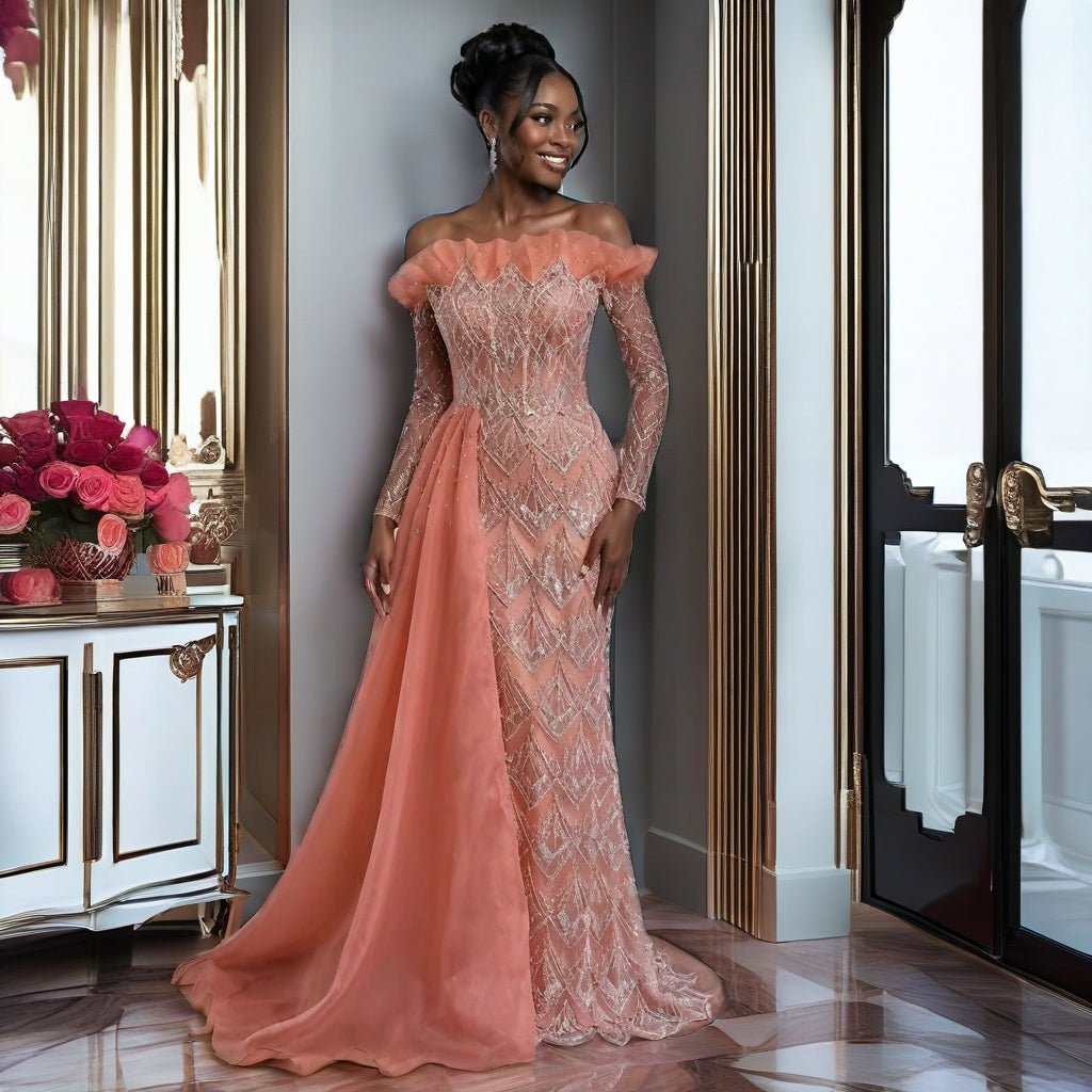 Made-to-Order Tulle Wedding Gown with Beading