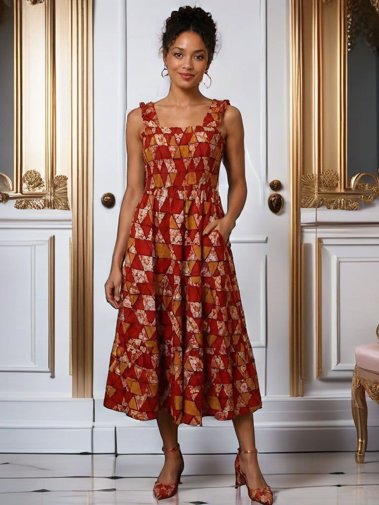 Nice African Print Midi Dress