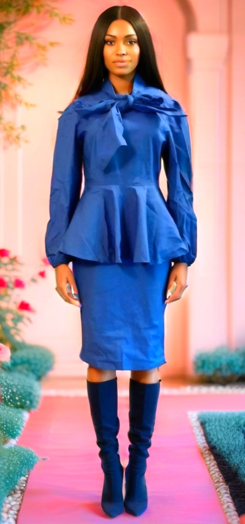 Blue Denin Midi Dress