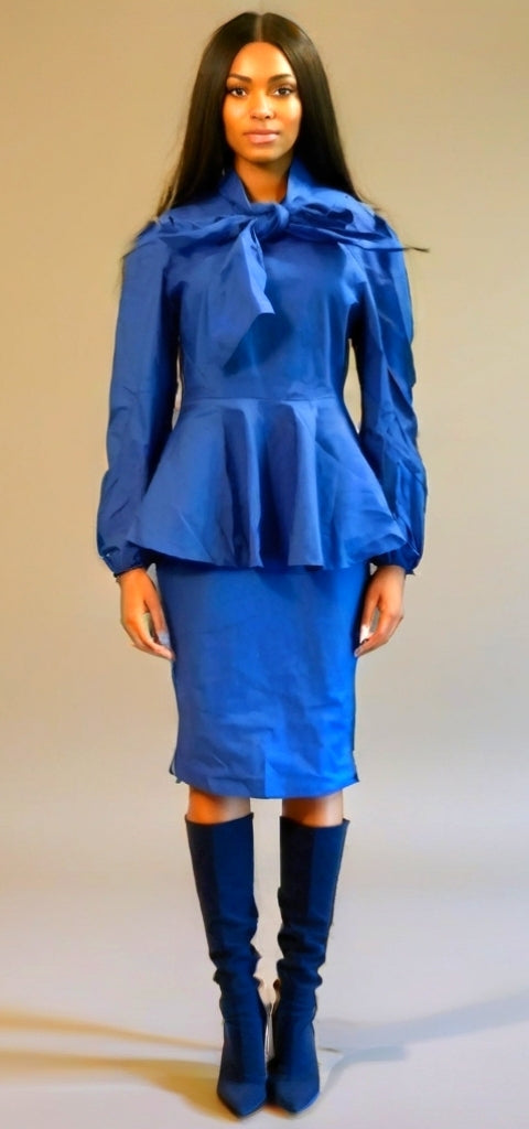 Blue Denin Midi Dress