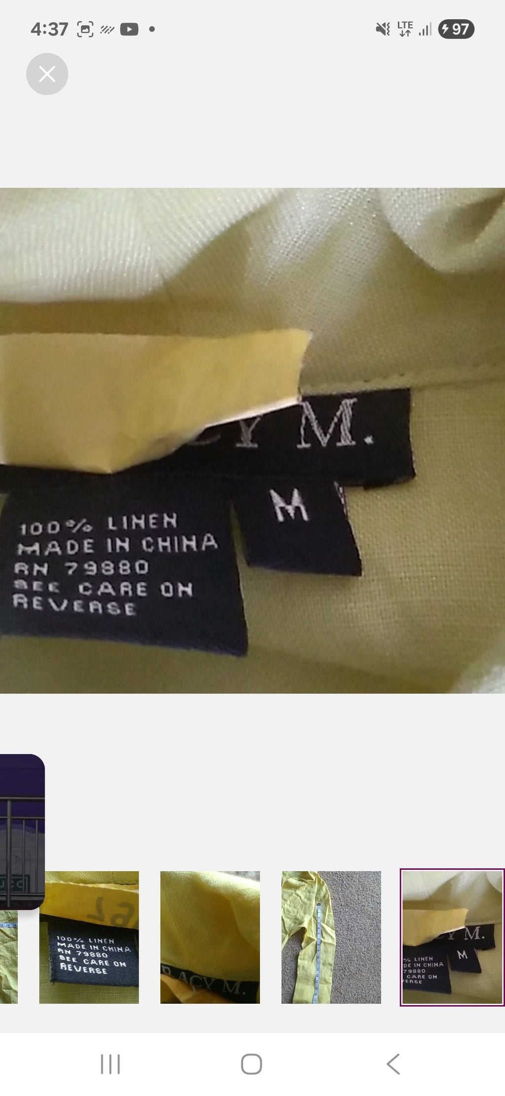 Tracy M Linen button Down Shirt