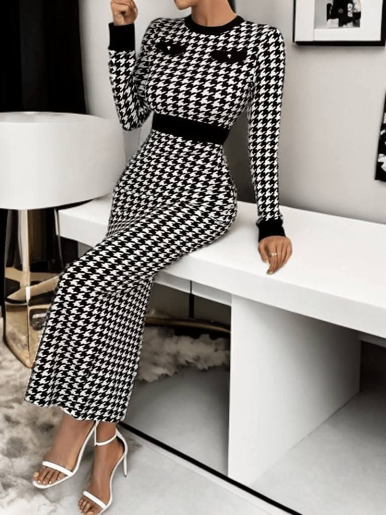 Houndstooth Maxy Dress