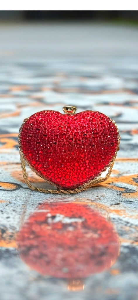 Heart Shape Crystal Bag