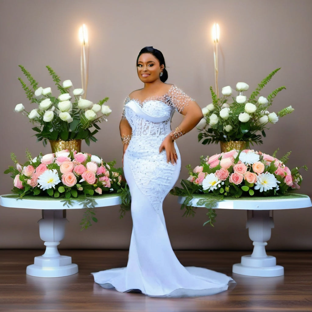 Crystal & Pearl Satin Bridal Gown
