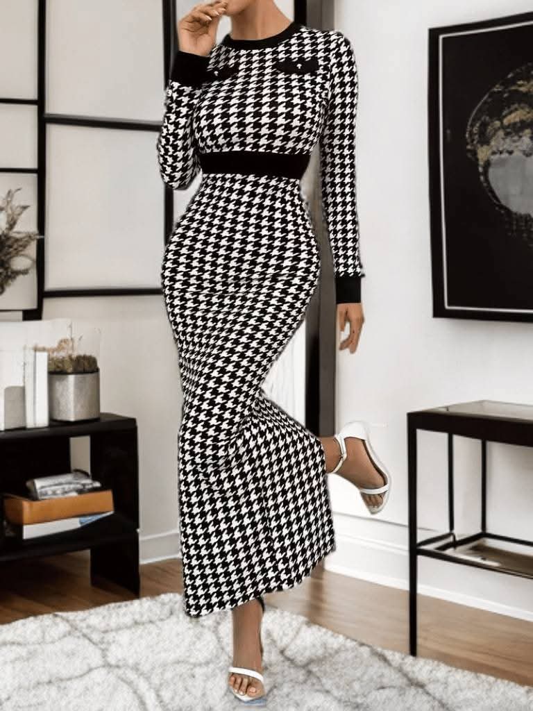 Houndstooth Maxy Dress
