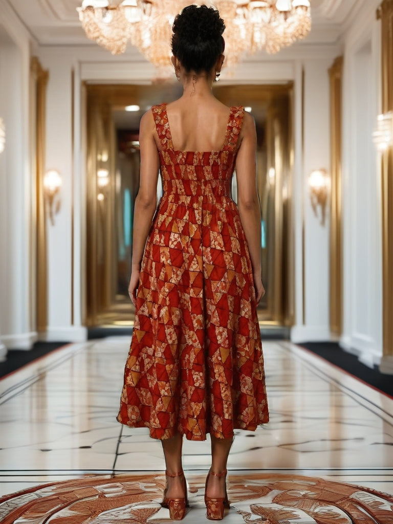 Nice African Print Midi Dress