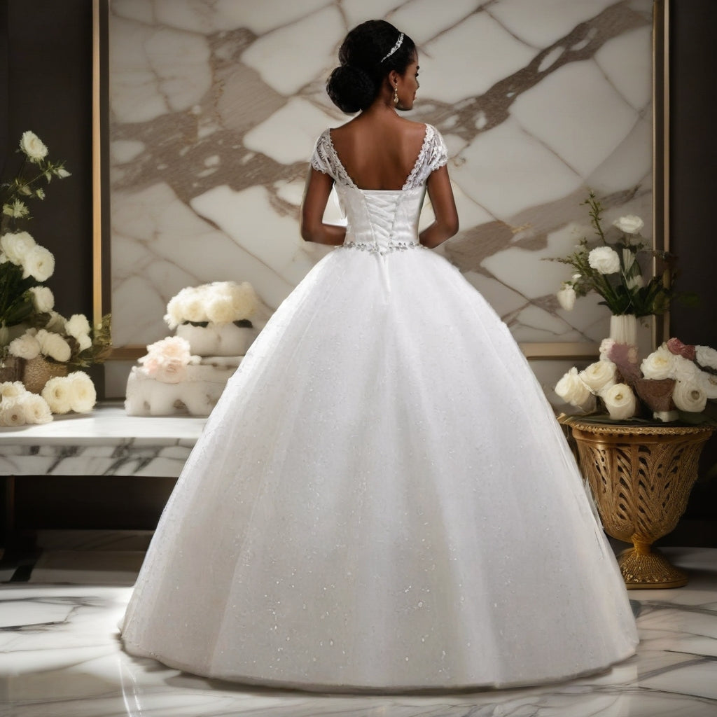 White Plus Size Lace Wedding Gown