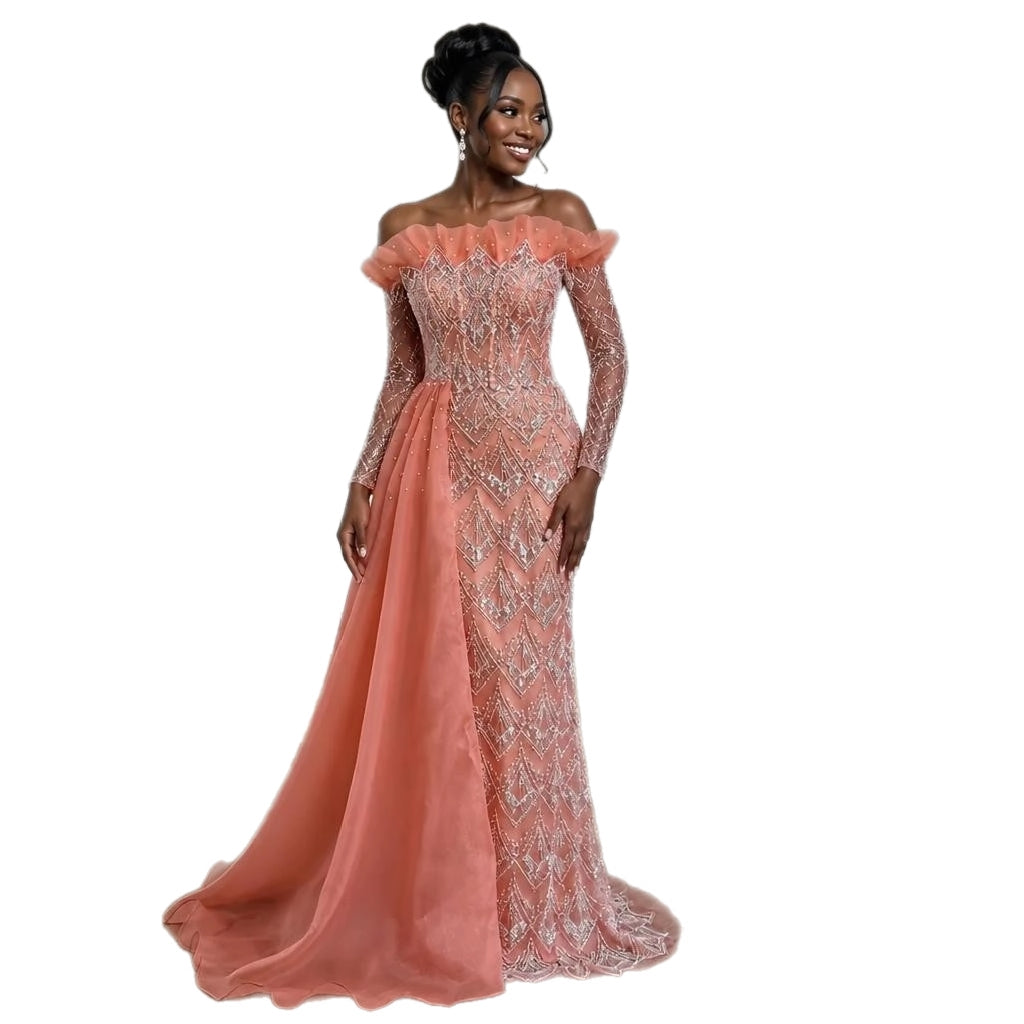 Made-to-Order Tulle Wedding Gown with Beading