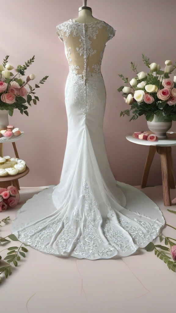 Ivory Lace A-Line Plus Size Wedding Gown | Made to Order