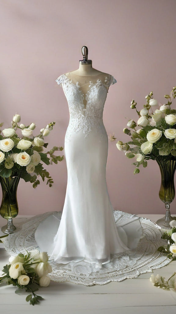 Ivory Lace A-Line Plus Size Wedding Gown | Made to Order