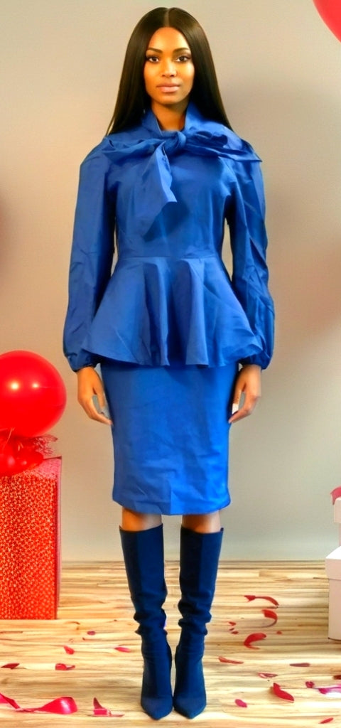 Blue Denin Midi Dress
