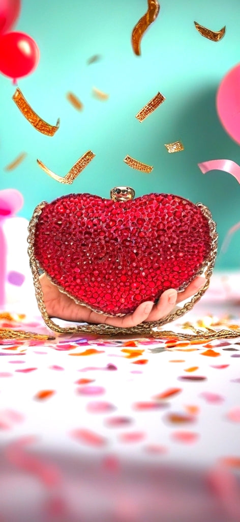 Heart Shape Crystal Bag