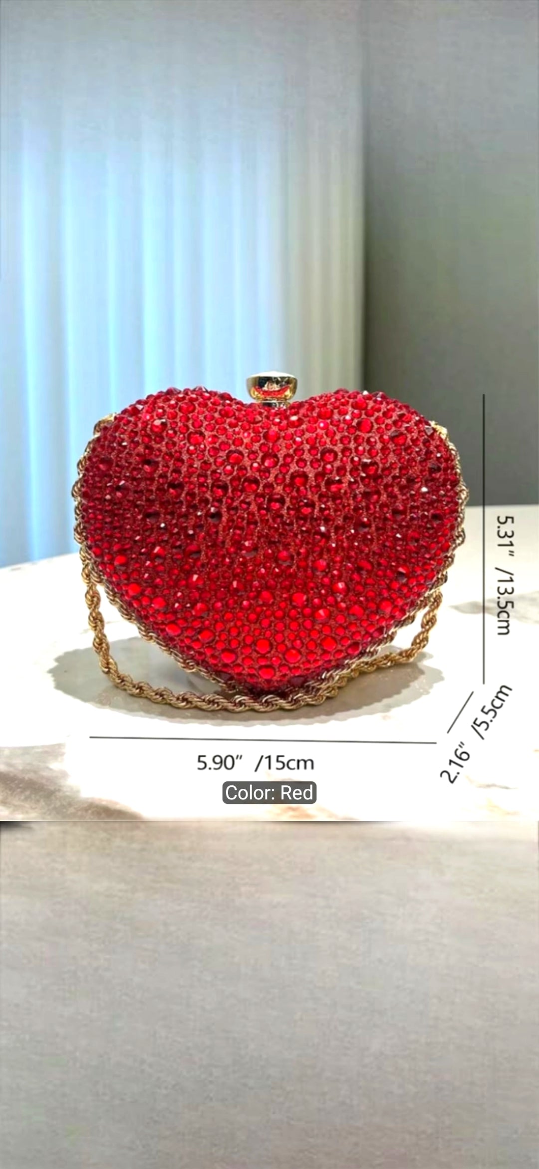 Heart Shape Crystal Bag