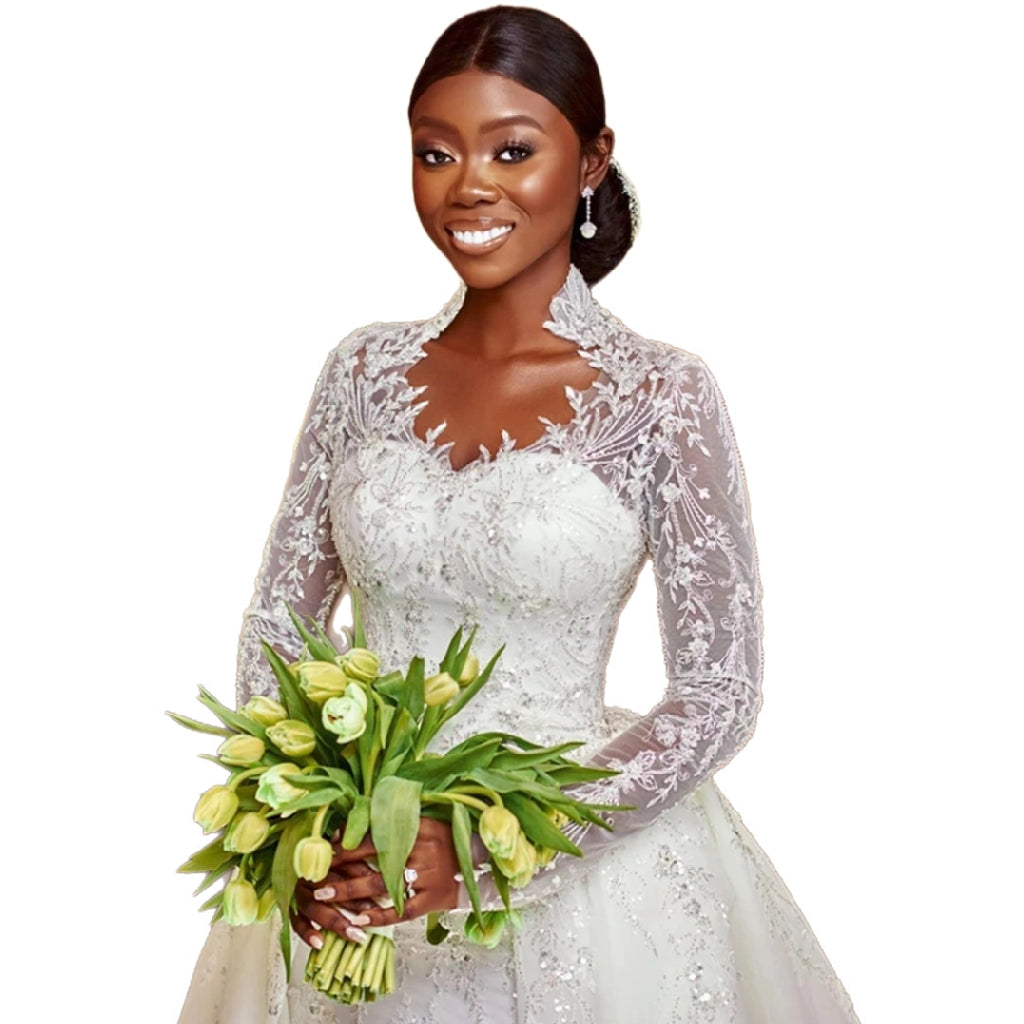 Detachable Lace Plus-Size Wedding Gown