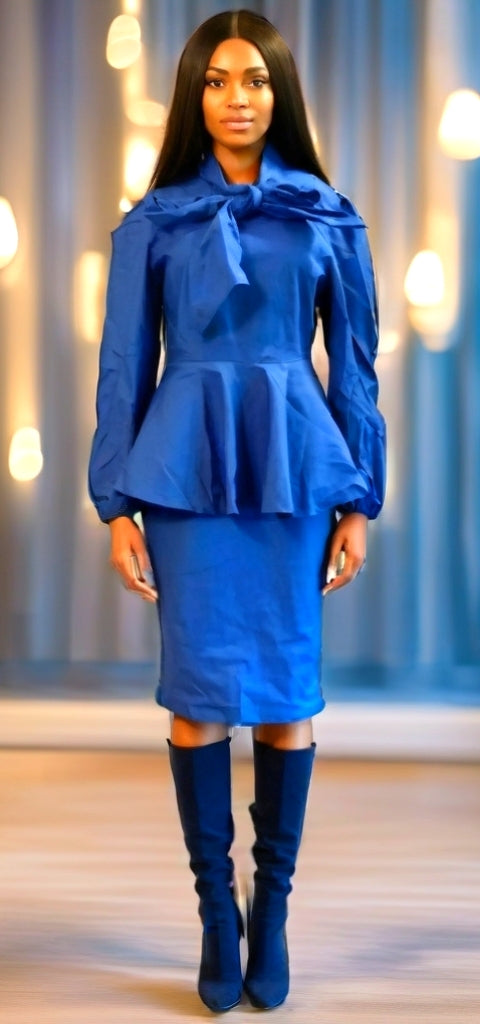 Blue Denin Midi Dress