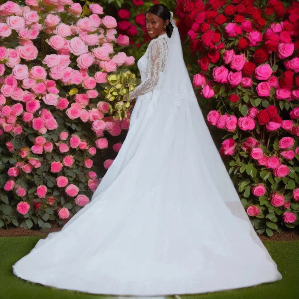 Detachable Lace Plus-Size Wedding Gown