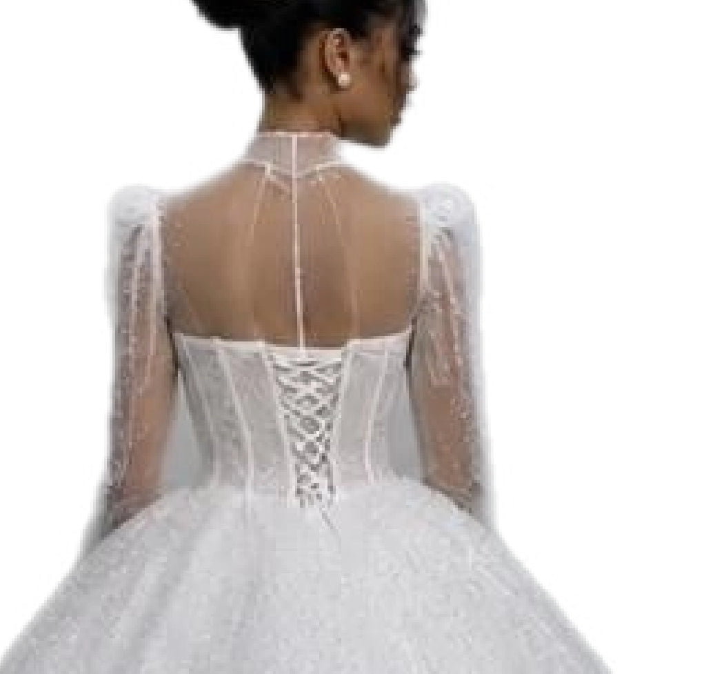 Glamour Sequin Ball Gown Wedding Dress – Plus Size, Made to Order