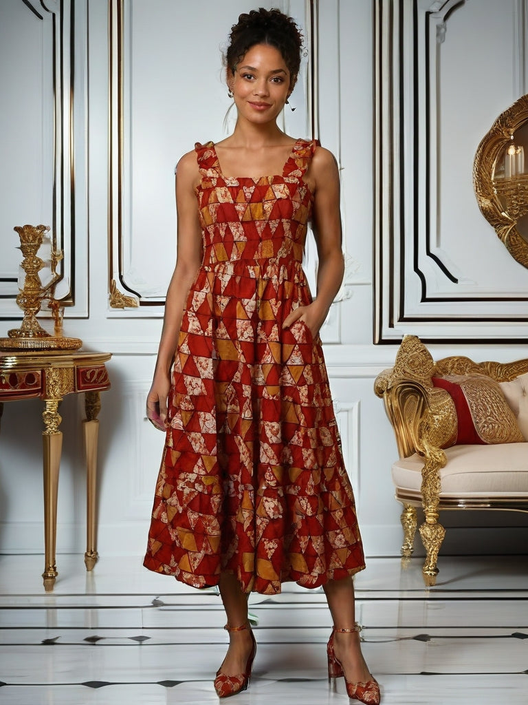 Nice African Print Midi Dress