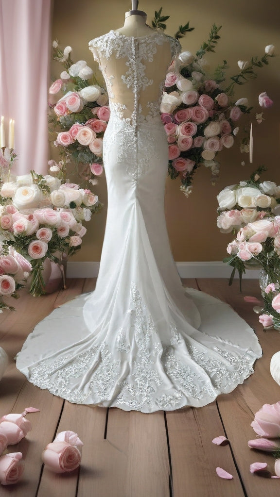Ivory Lace A-Line Plus Size Wedding Gown | Made to Order