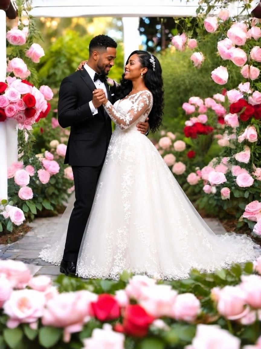 Elegant Long Sleeves Wedding Gown