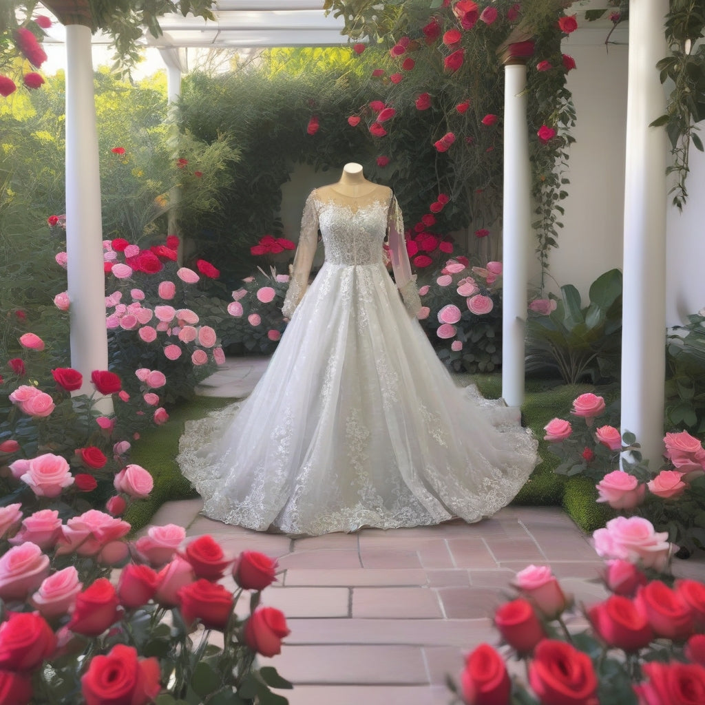 Long Sleeves Lace Wedding Gown