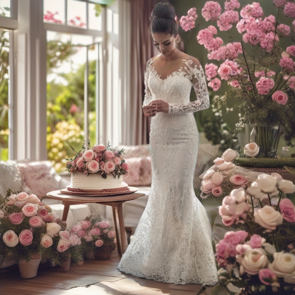 Long Sleeve Lace Ball Gown – Plus Size Wedding Dress with Cathedral Train