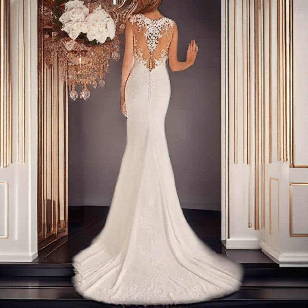 Ivory Lace A-Line Plus Size Wedding Gown | Made to Order